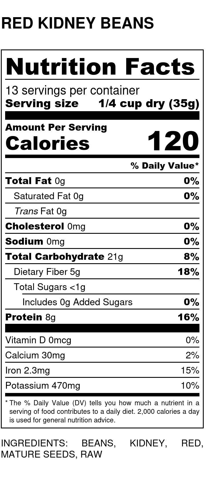 Kidney Beans, Dark Red, Organic - Country Life Natural Foods