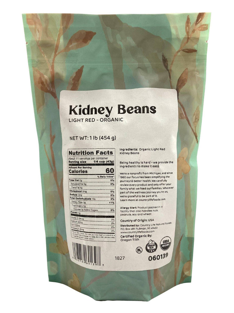 
                  
                    Organic Kidney Beans, Light Red - Country Life Natural Foods
                  
                