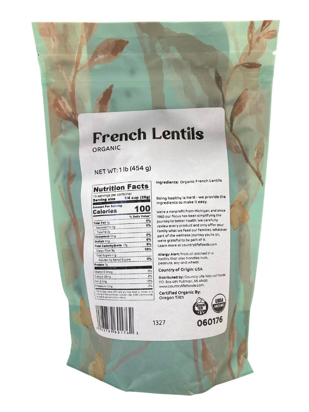 French, Lentils, Organic - Country Life Natural Foods