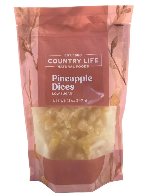 Pineapple Dices, Low Sugar, Dried Fruit - Country Life Natural Foods