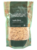 Apple Dices, Natural, Organic, Dried Fruit - Country Life Natural Foods