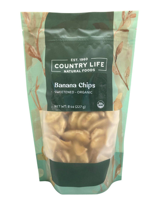 Banana Chips, Sweetened, Organic, Dried Fruit - Country Life Natural Foods