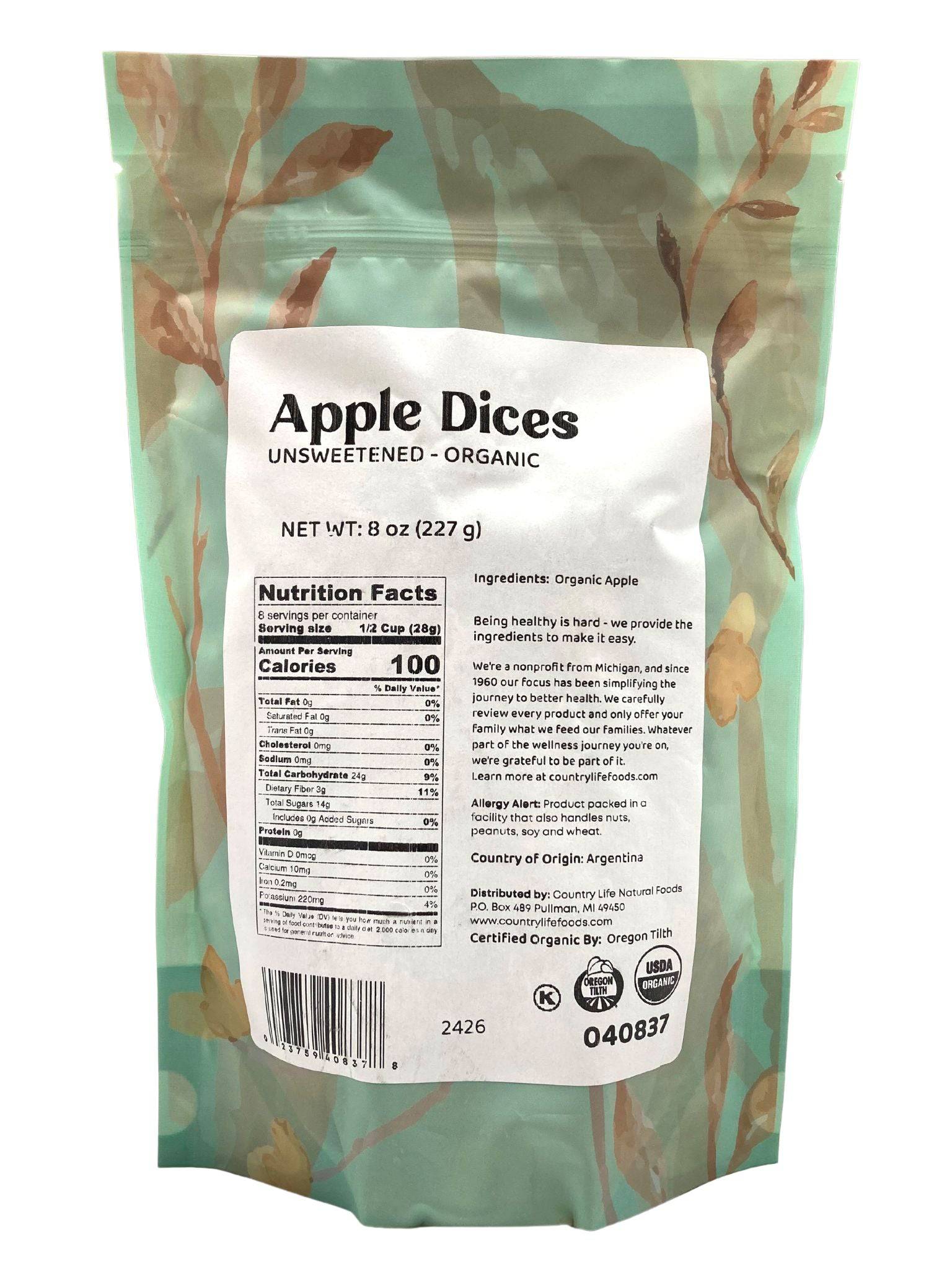 
                  
                    Apple Dices, Natural, Organic - Country Life Natural Foods
                  
                