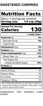 Cherries, Tart, Sugar Sweetened, Organic, Dried Fruit - Country Life Natural Foods