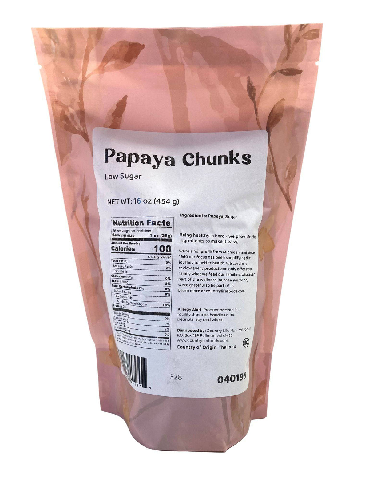 Papaya Chunks, Low Sugar - Country Life Natural Foods