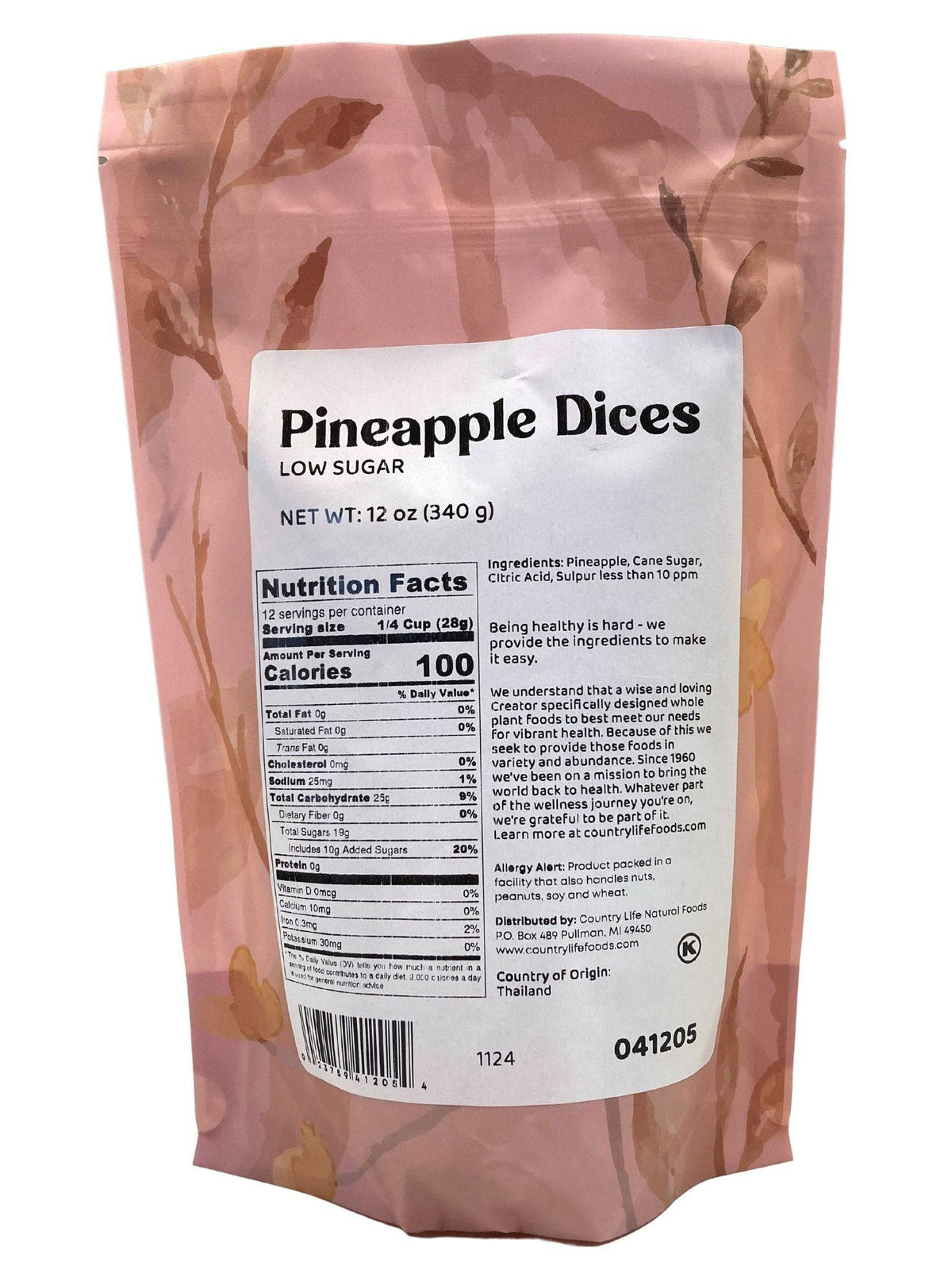 Pineapple Dices, Low Sugar - Country Life Natural Foods