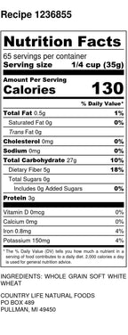 Whole Wheat Pastry Flour, Organic, Flour - Country Life Natural Foods