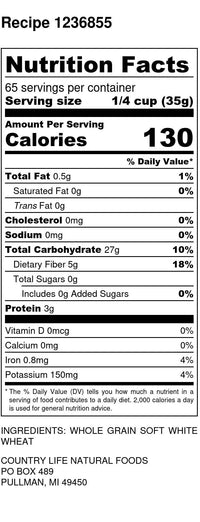 
                  
                    Organic Whole Wheat Pastry Flour - Country Life Natural Foods
                  
                