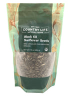 Sunflower Seeds, Black Oil, Unhulled For Sprouting, Organic, Seeds - Country Life Natural Foods