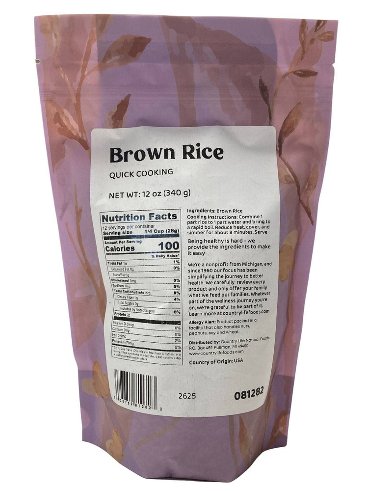 
                  
                    Brown Rice, Quick Cooking (8 Min) - Country Life Natural Foods
                  
                
