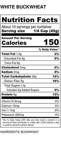 
                  
                    Buckwheat, White, Hulled, Organic - Country Life Natural Foods
                  
                