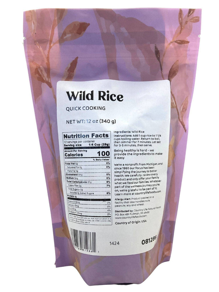 
                  
                    Rice, Wild (Quick Cooking) - Country Life Natural Foods
                  
                
