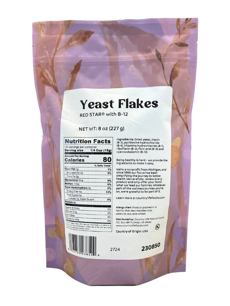 
                  
                    Yeast Flakes, Nutritional w/B-12 (Red Star) - Country Life Natural Foods
                  
                