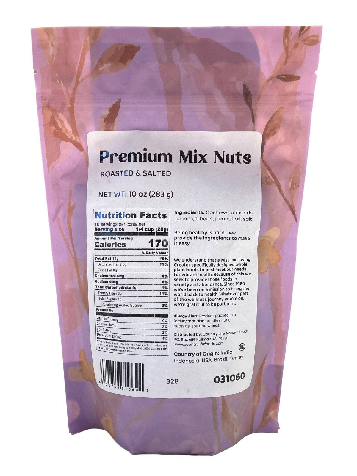 Mixed Nuts, Premium, Roasted, Salted - Country Life Natural Foods