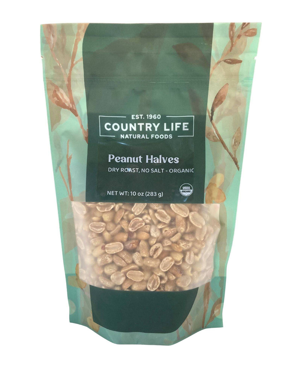 Organic Peanuts, 1/2s Dry Roasted, No Salt - Country Life Natural Foods