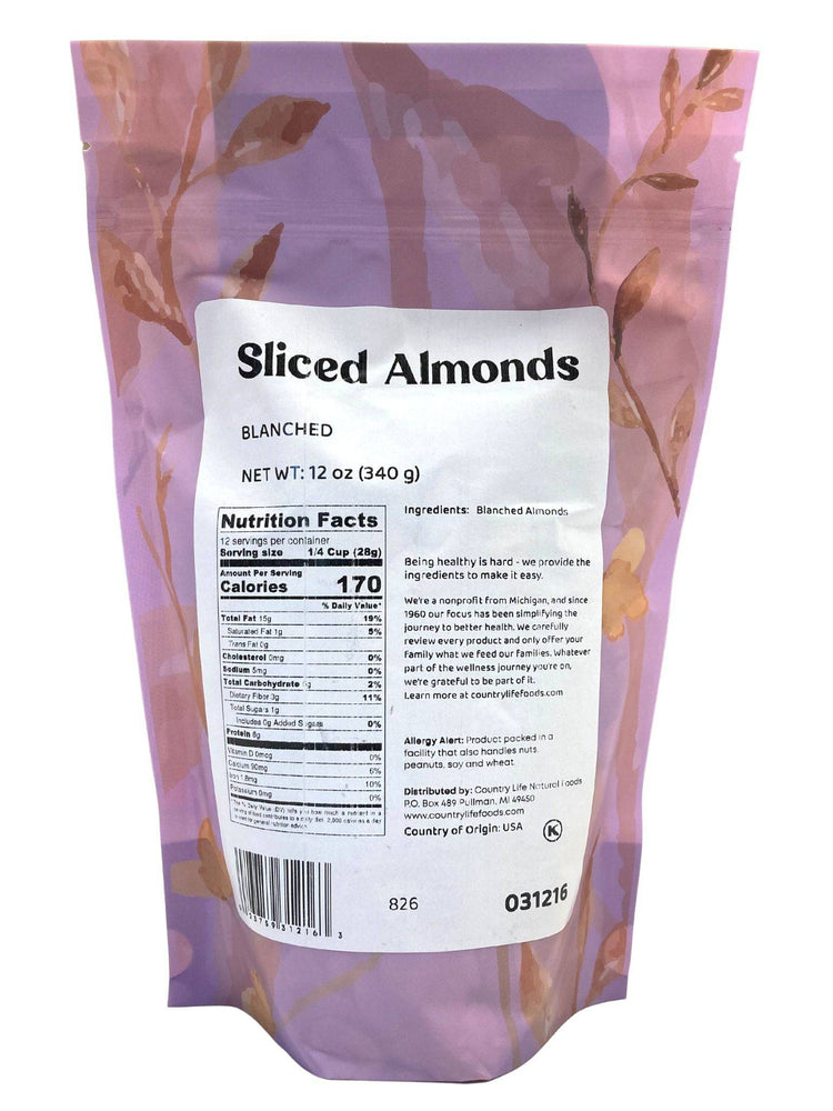 
                  
                    Almonds, Sliced - Blanched - Country Life Natural Foods
                  
                