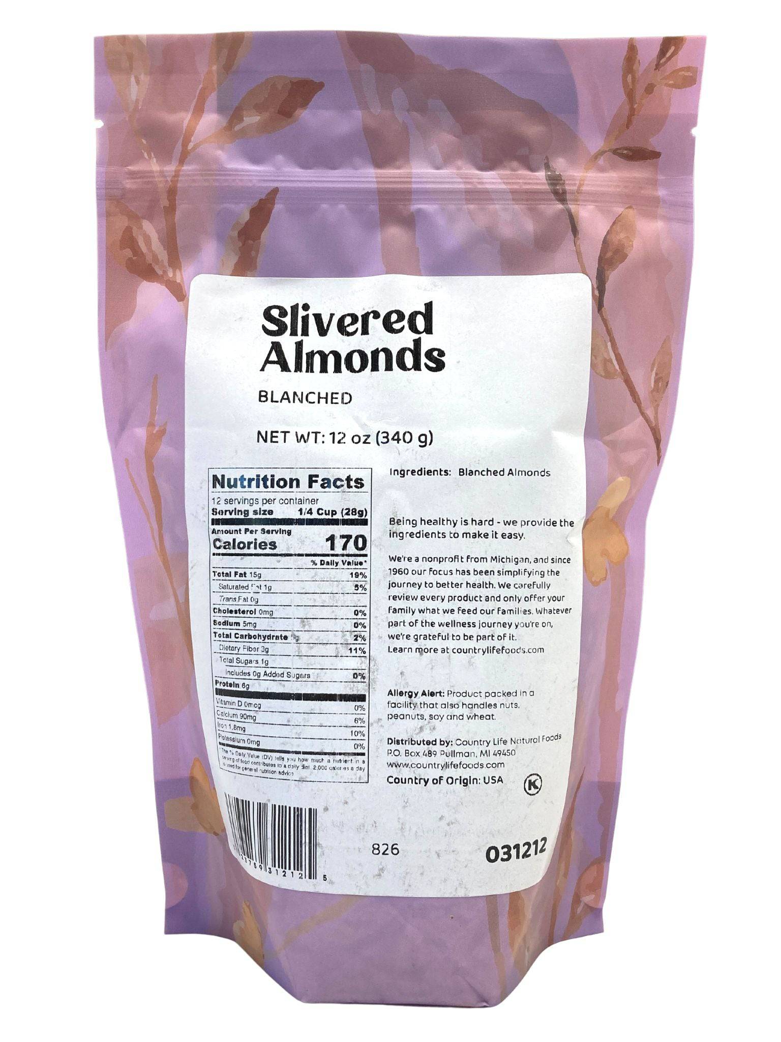 
                  
                    Almonds, Slivered, Blanched - Country Life Natural Foods
                  
                