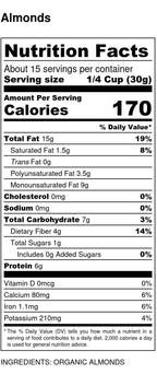 Almonds, Whole, Organic (Raw), Nuts - Country Life Natural Foods
