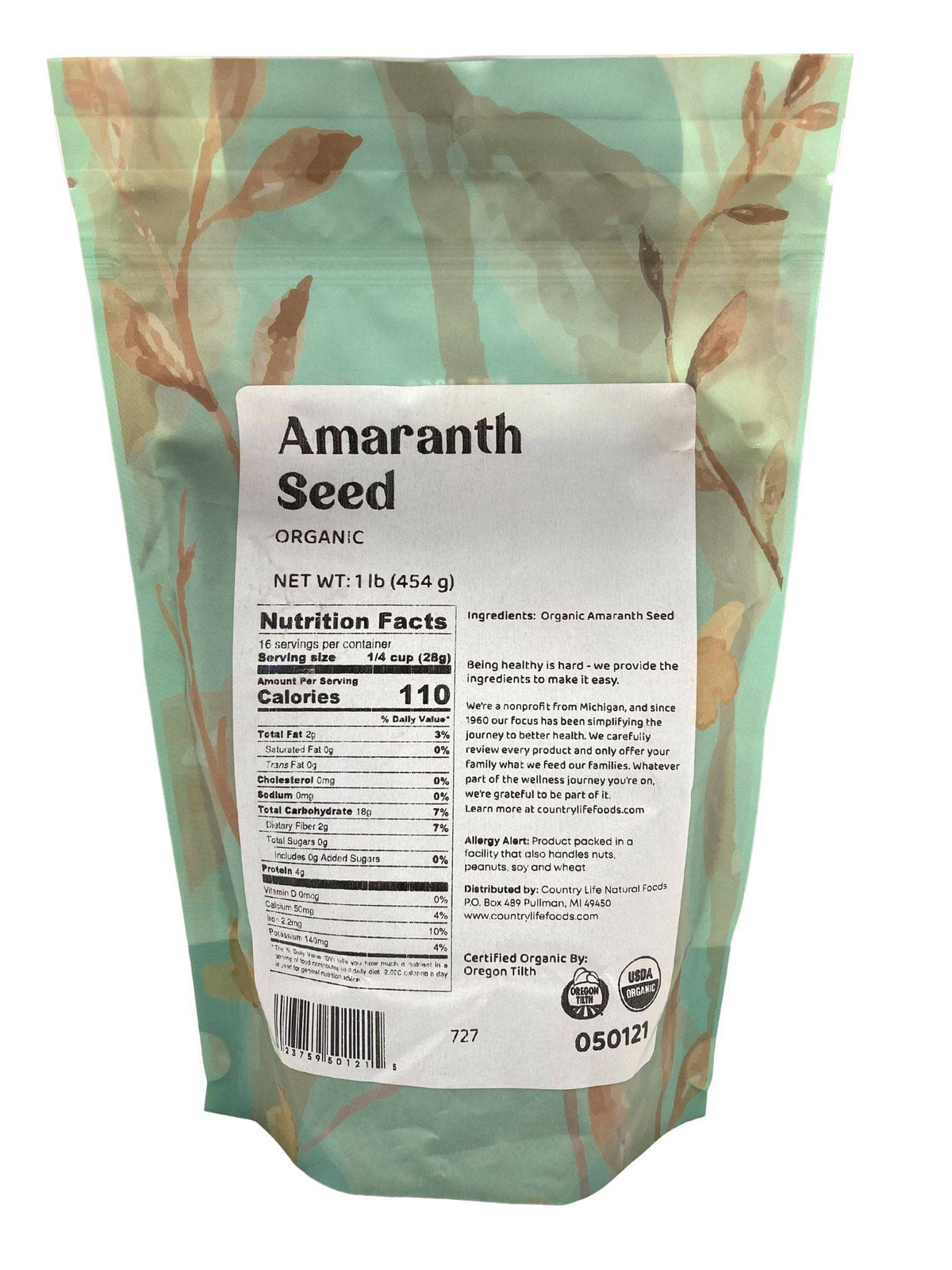 Amaranth Seed, Organic - Country Life Natural Foods