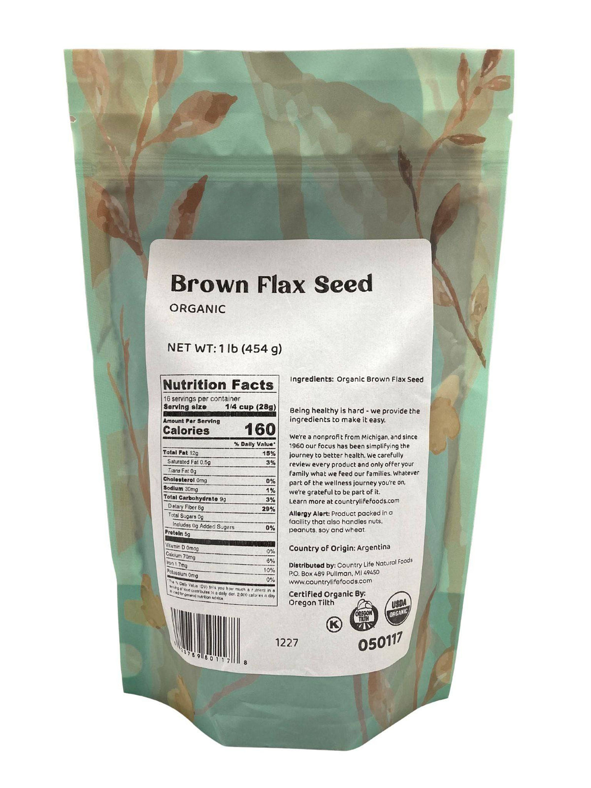 Flax Seeds, Brown, Organic - Country Life Natural Foods