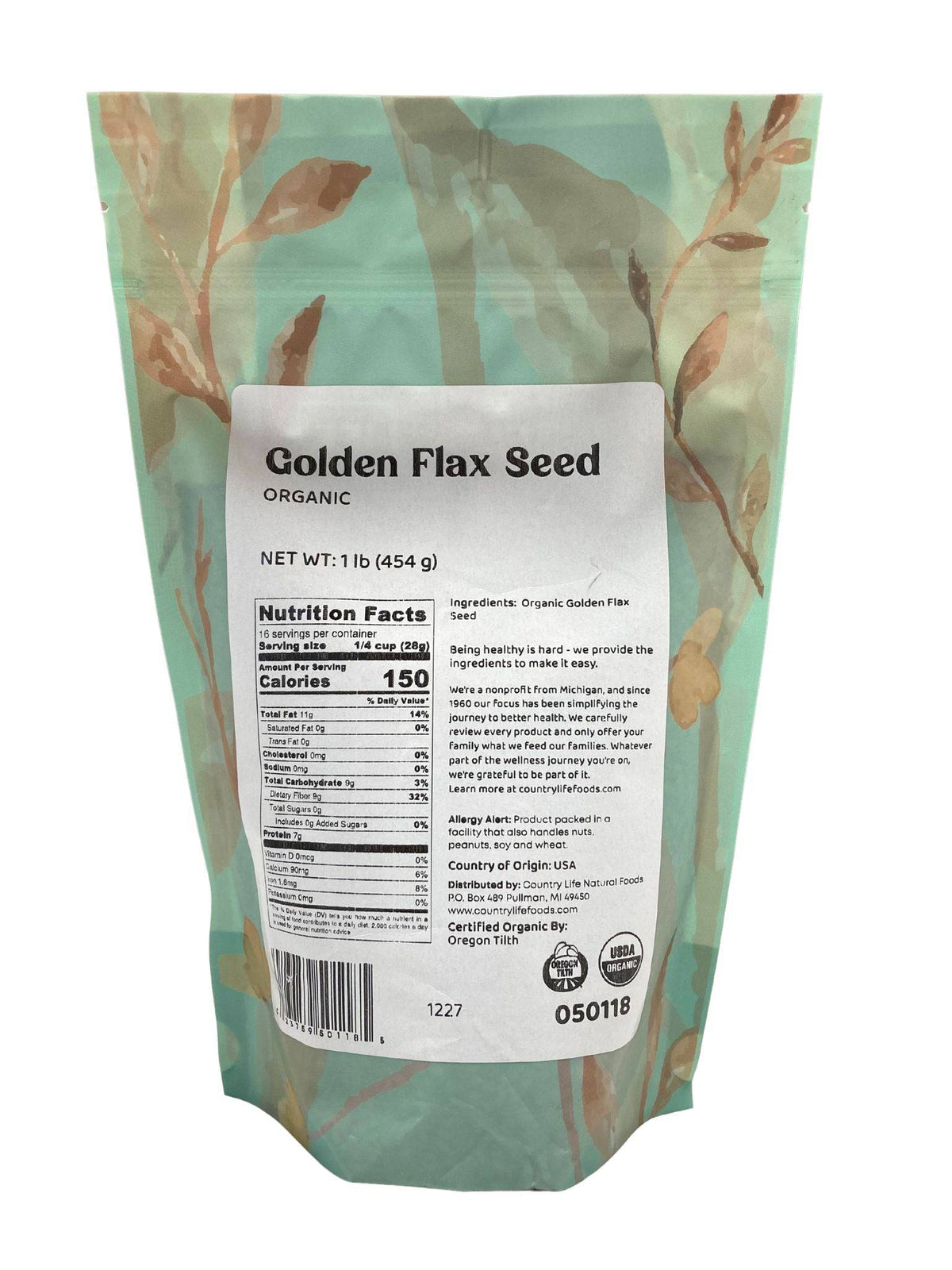 Flax Seeds, Golden, Organic - Country Life Natural Foods