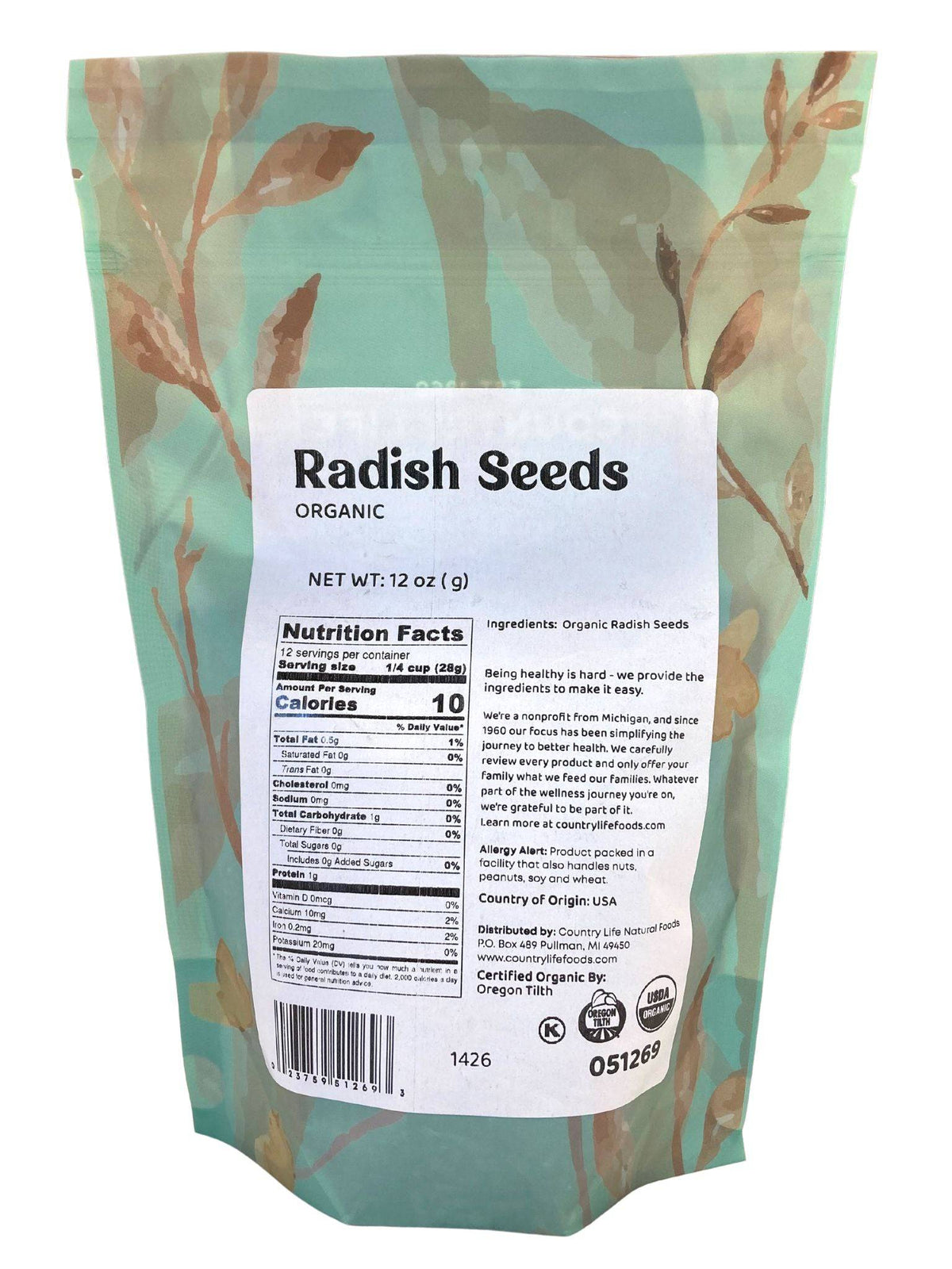 Radish Seeds, Organic - Country Life Natural Foods