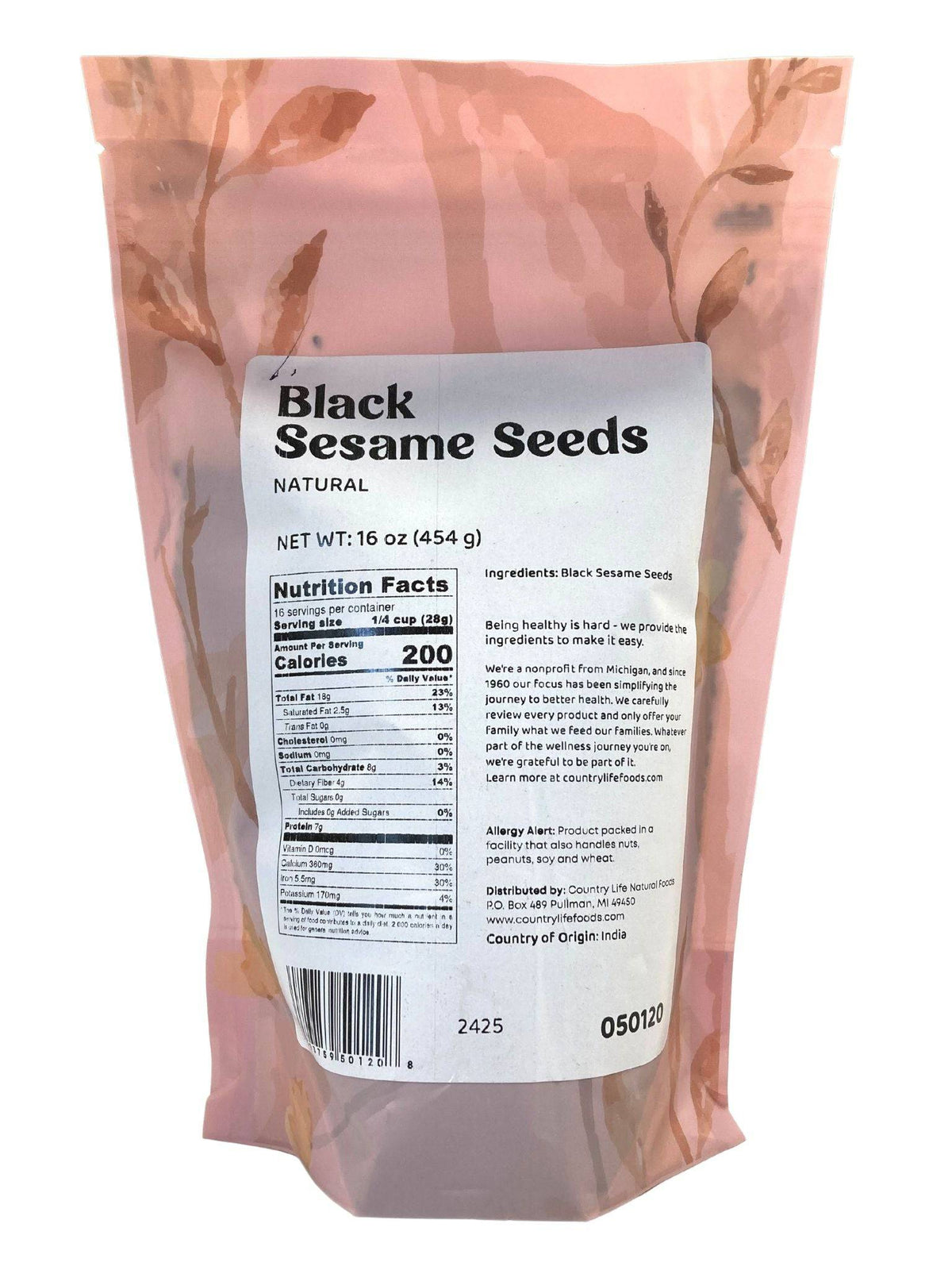 Sesame Seeds, Black, Natural - Country Life Natural Foods