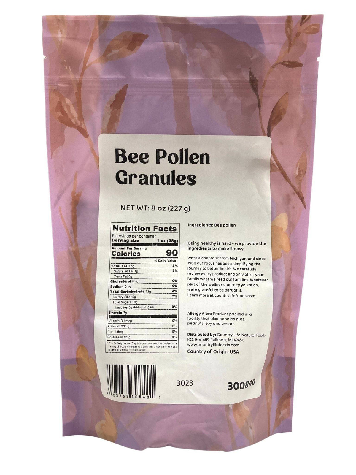 Bee Pollen Granules - Country Life Natural Foods