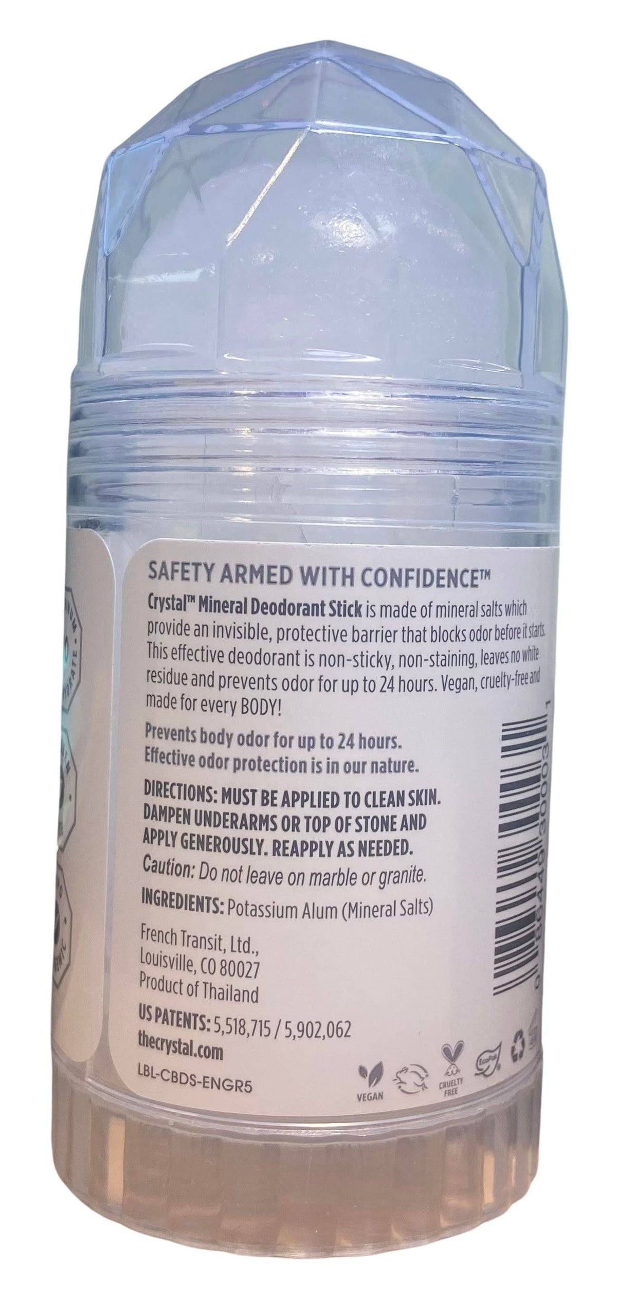 Crystal Deodorant, Stick, Unscented - Country Life Natural Foods