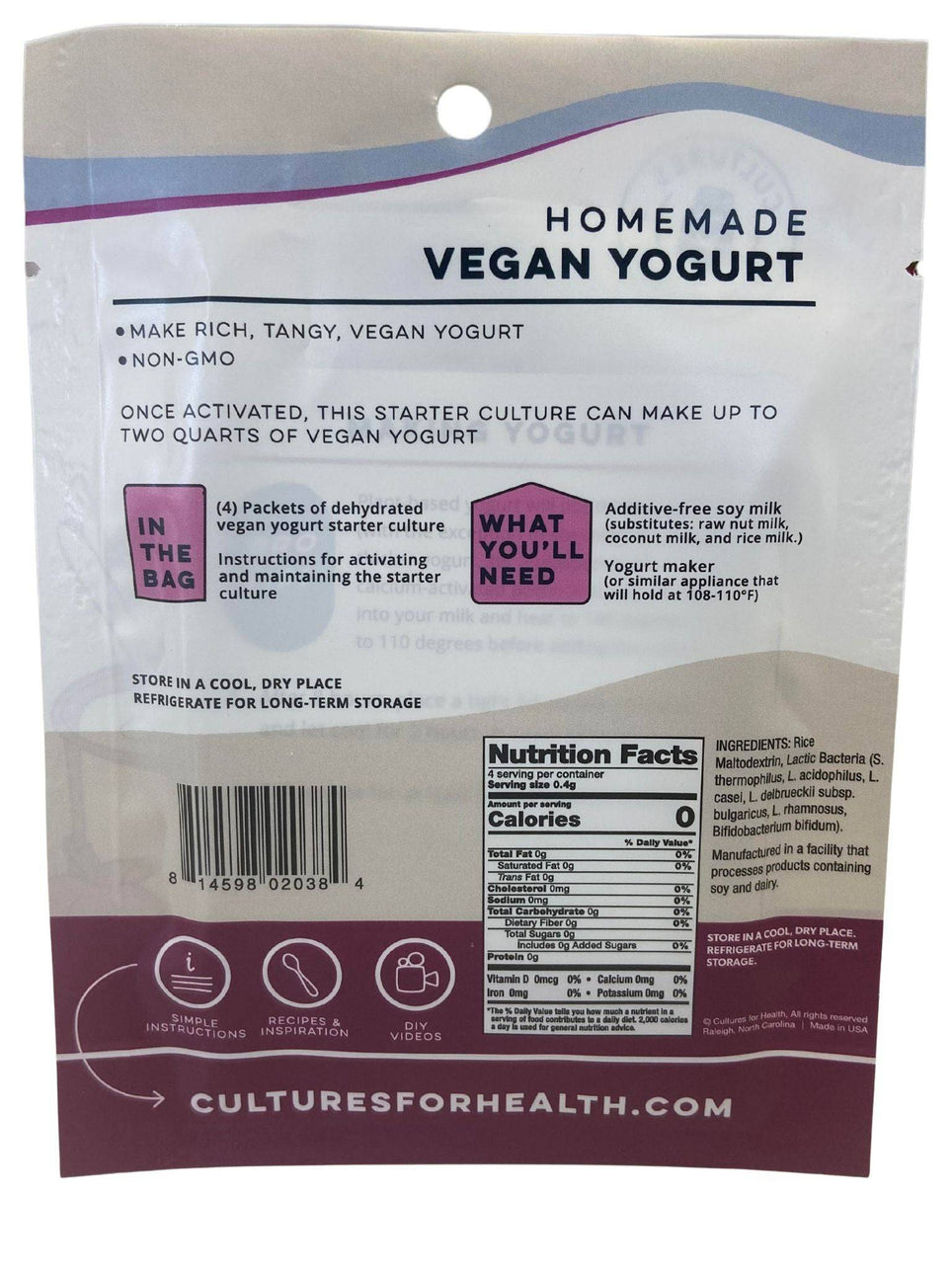 Starter Culture, Yogurt, Vegan Country Life Natural Foods