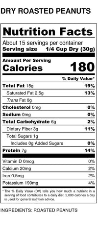 
                  
                    Peanuts, 1/2s Dry Roast - Roasted, No Salt - Country Life Natural Foods
                  
                