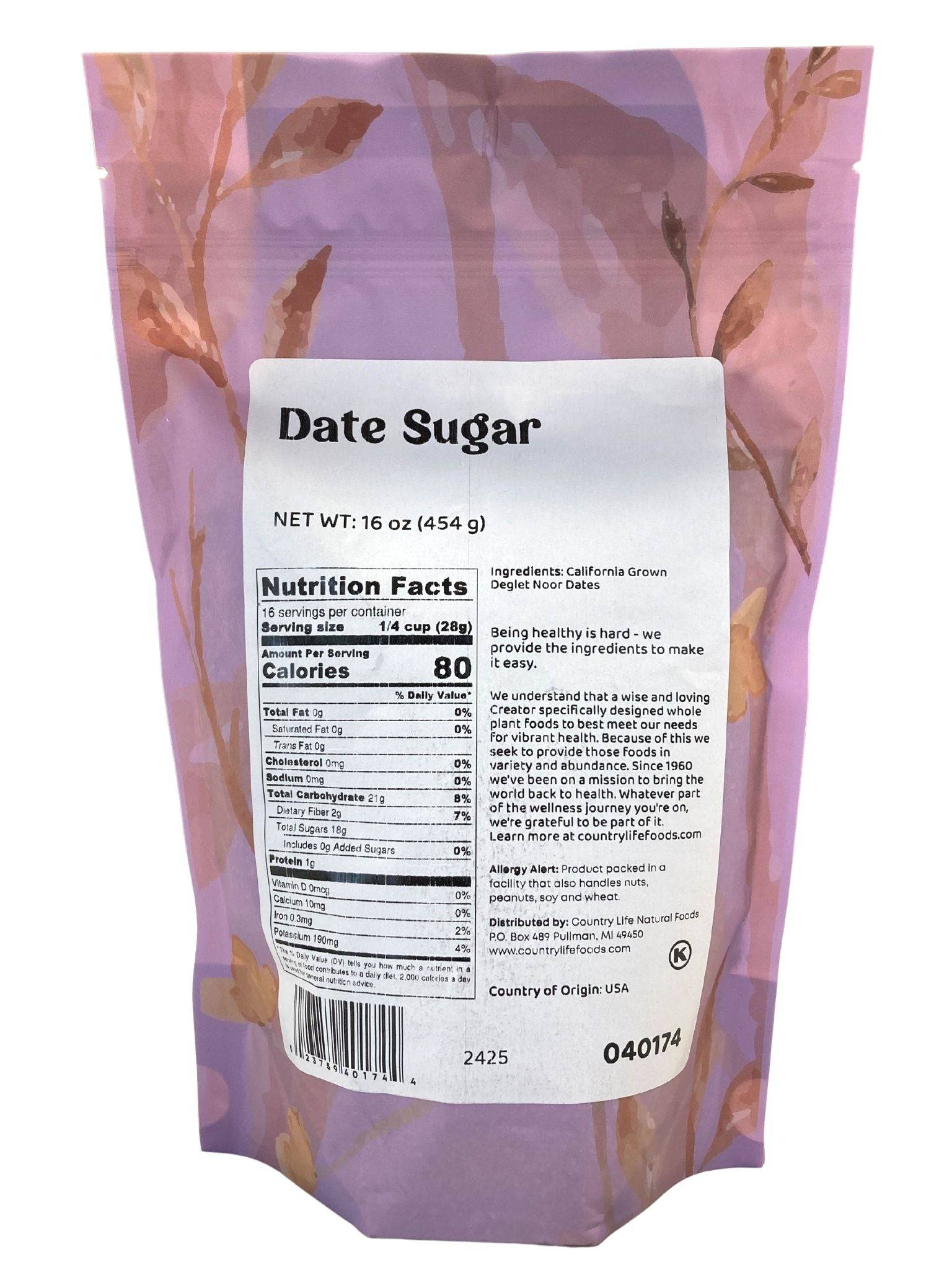 
                  
                    Date Sugar, Granulated - Country Life Natural Foods
                  
                