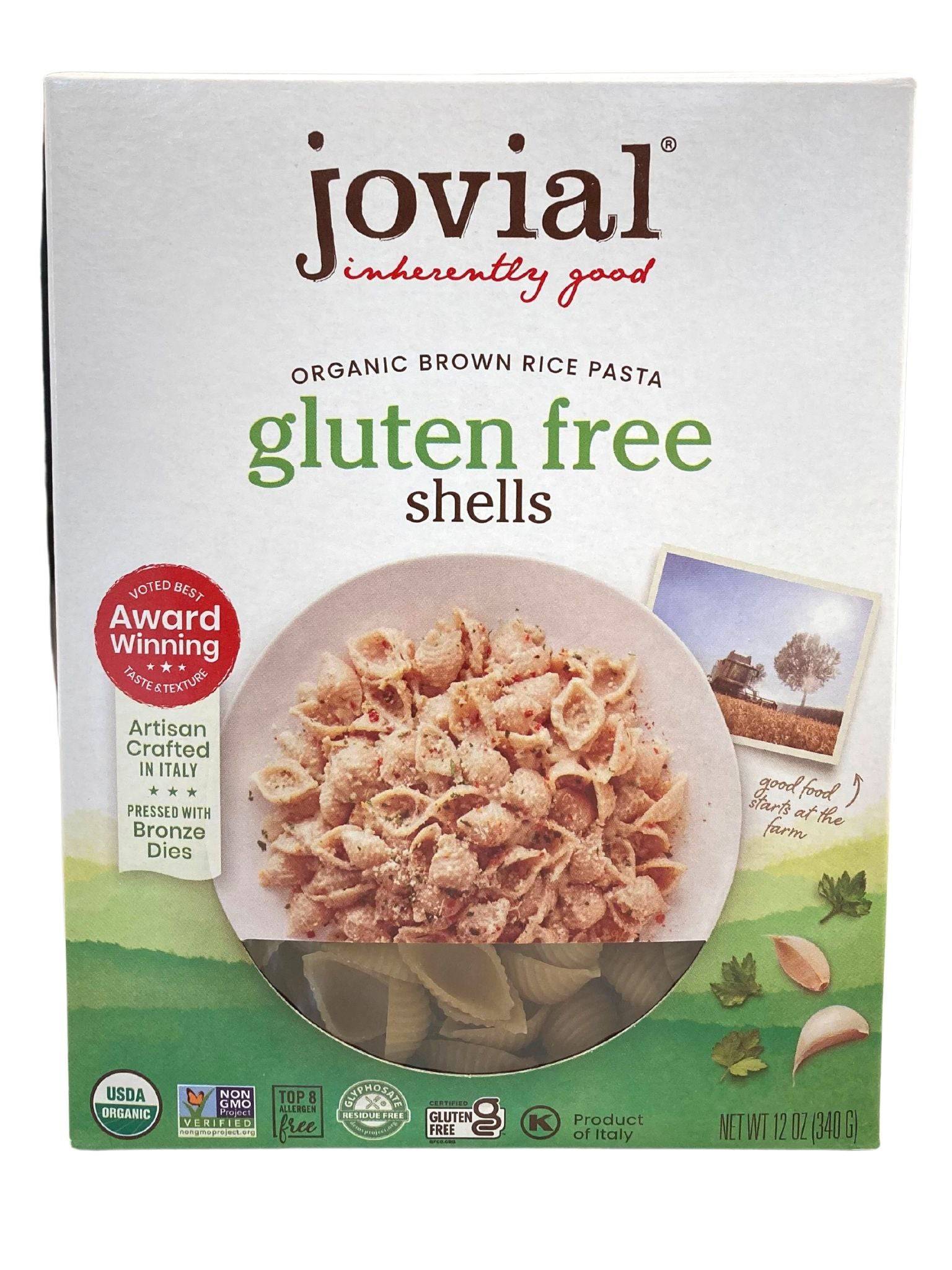 Shells, Brown Rice, Organic, Jovial, Gluten-Free - Country Life Natural Foods