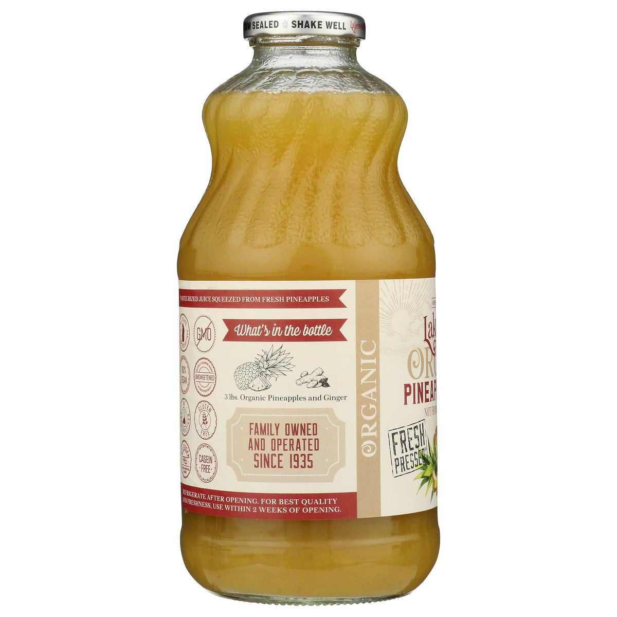 Juice Blend, Pineapple & Ginger, Organic, Lakewood Country Life