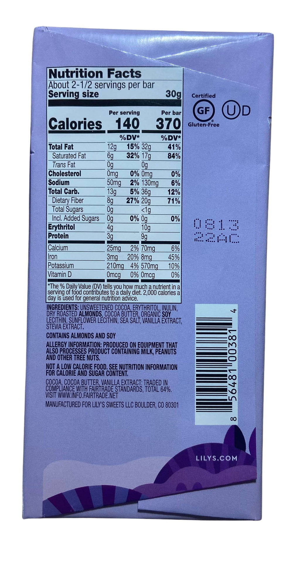 Chocolate Bars, Dark, Stevia Sweetened, Lily's - Country Life Natural Foods