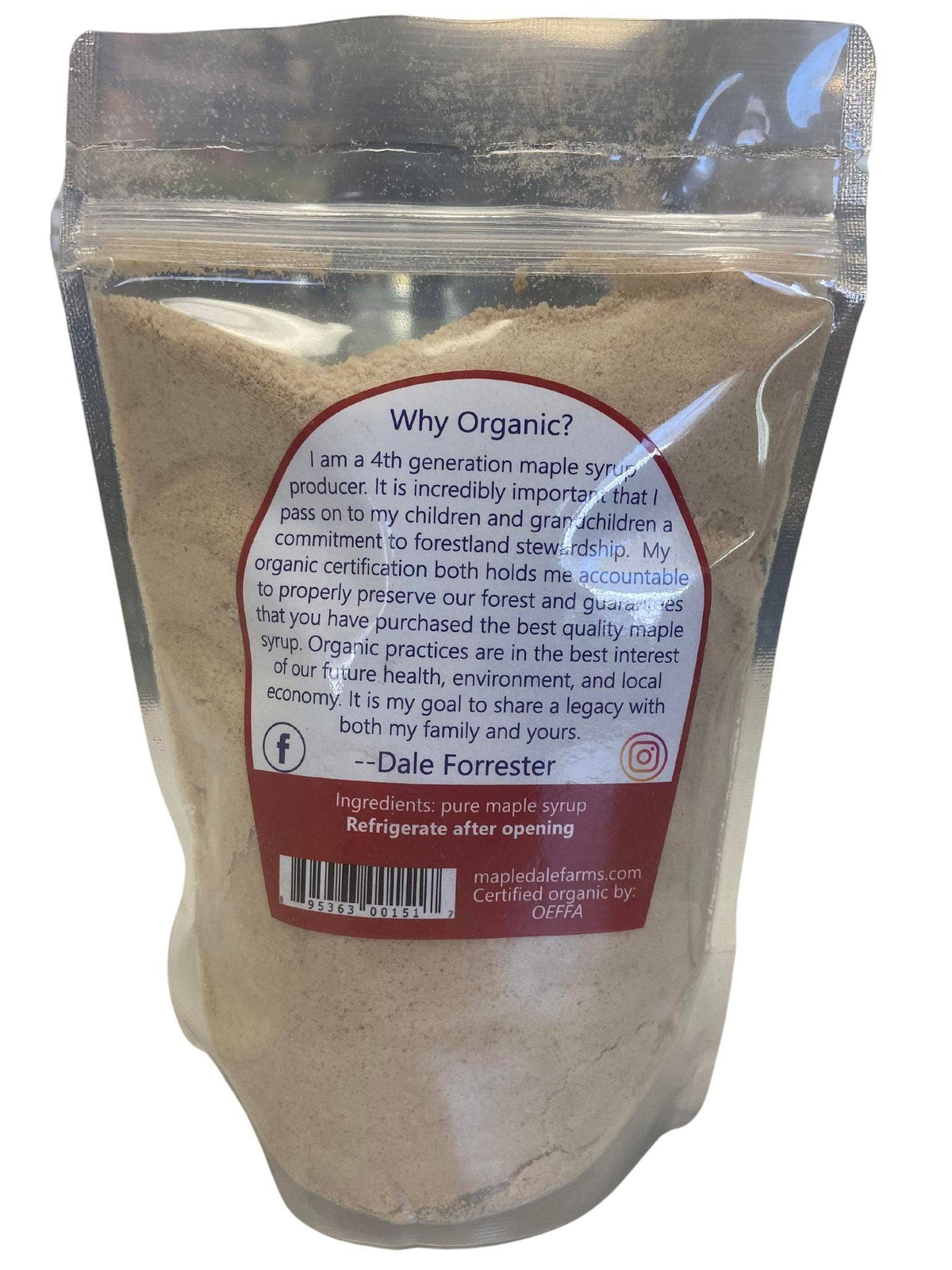 Maple Sugar Granules, Organic, Other Sweeteners - Country Life Natural Foods