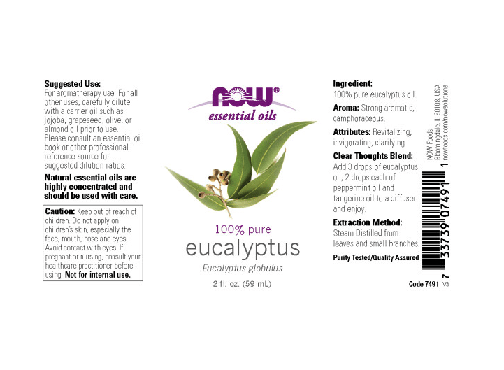 NOW Essential Oils Eucalyptus Oil, 100% Pure - 4 fl oz bottle