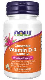 Vitamin D-3 Chewable 5,000 IU 120 Count - Country Life Natural Foods