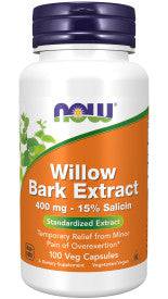 Willow Bark Extract 400mg-15% Salicin 100 Count - Country Life Natural Foods