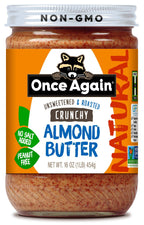 Almond Butter, Crunchy, No Salt, Nut & Seed Butters - Country Life Natural Foods