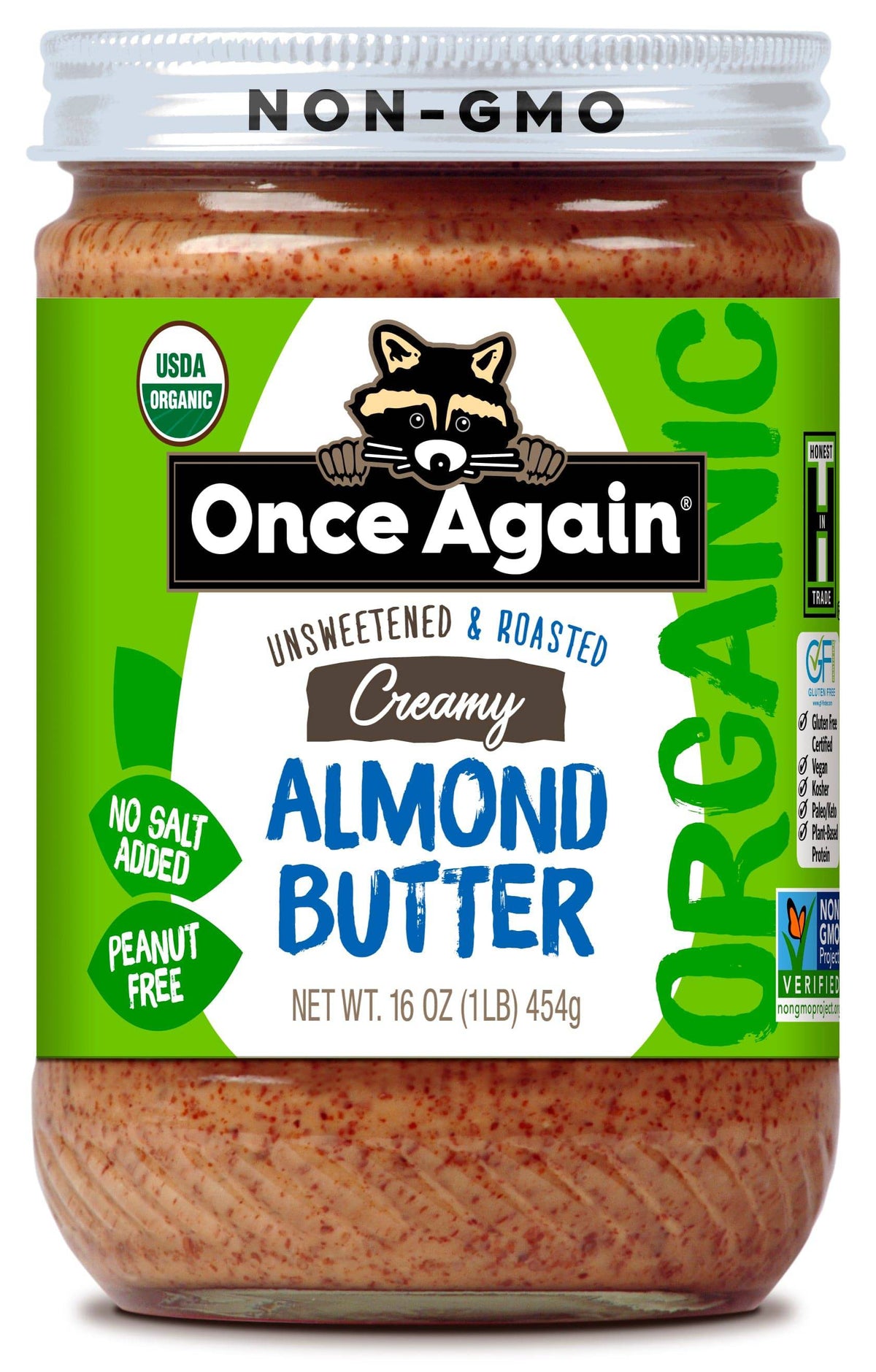 Almond Butter, Creamy, No Salt, Organic - Country Life Natural Foods