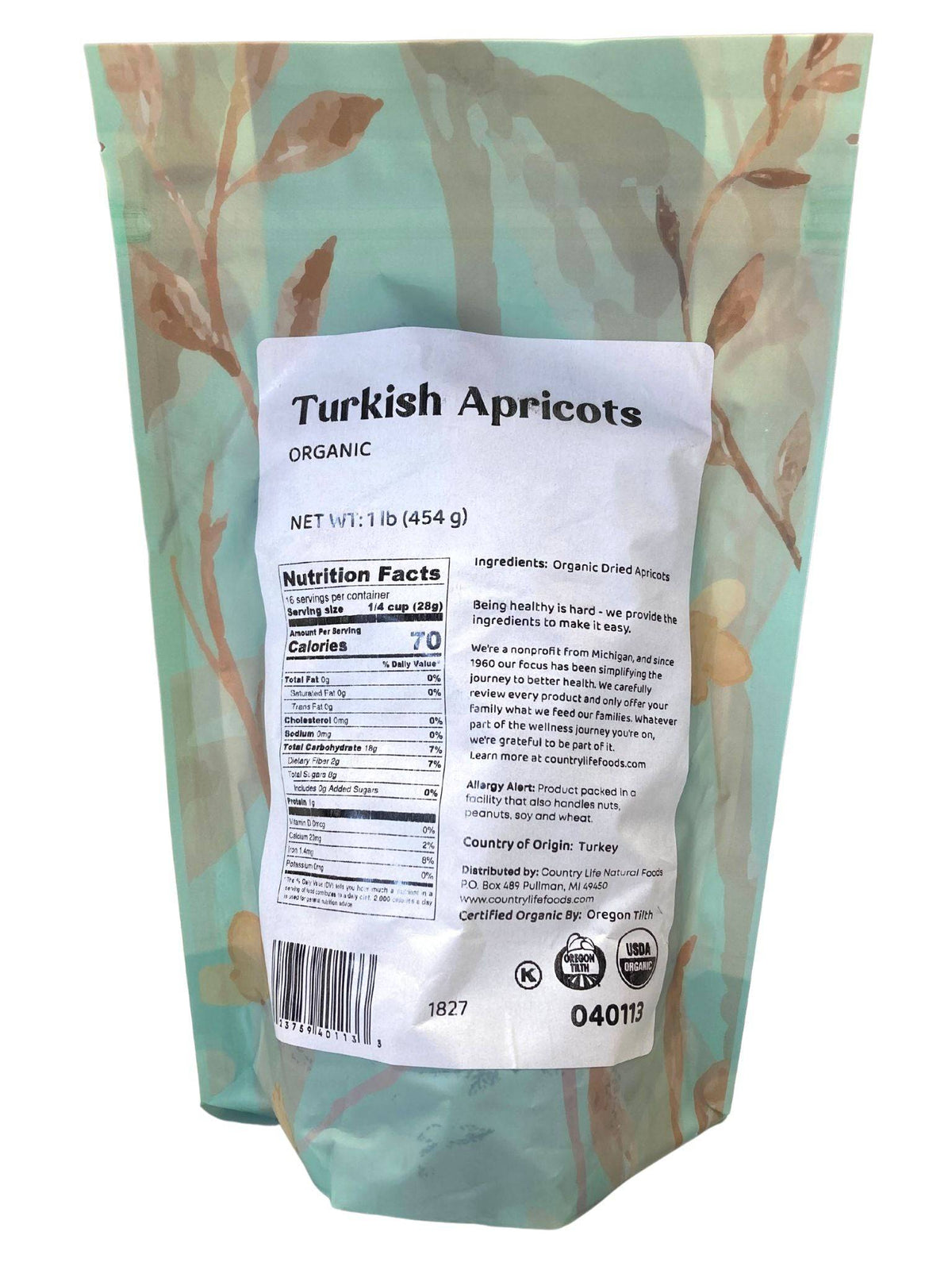 Apricots, Turkish, Organic - Country Life Natural Foods