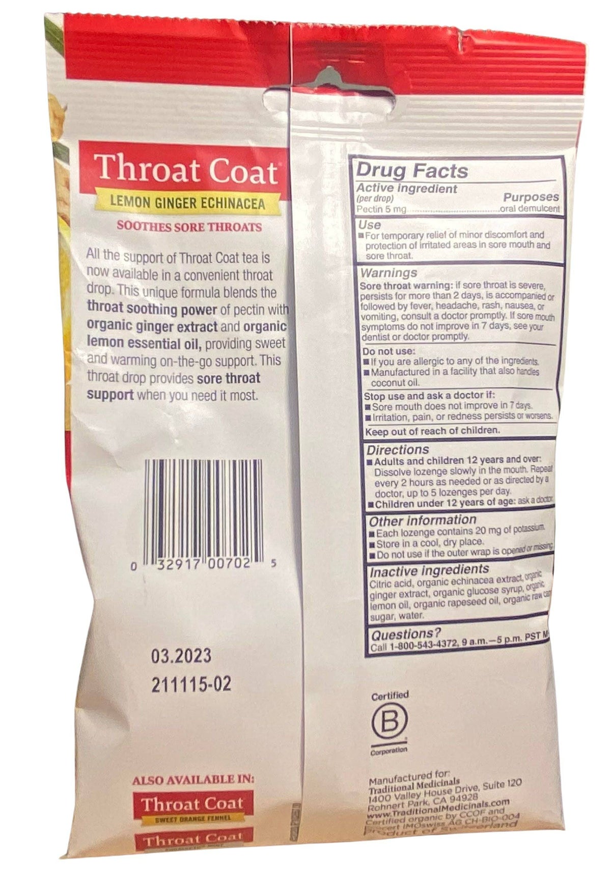 Throat Drops, Organic - Traditional Medicinals - Country Life Natural Foods
