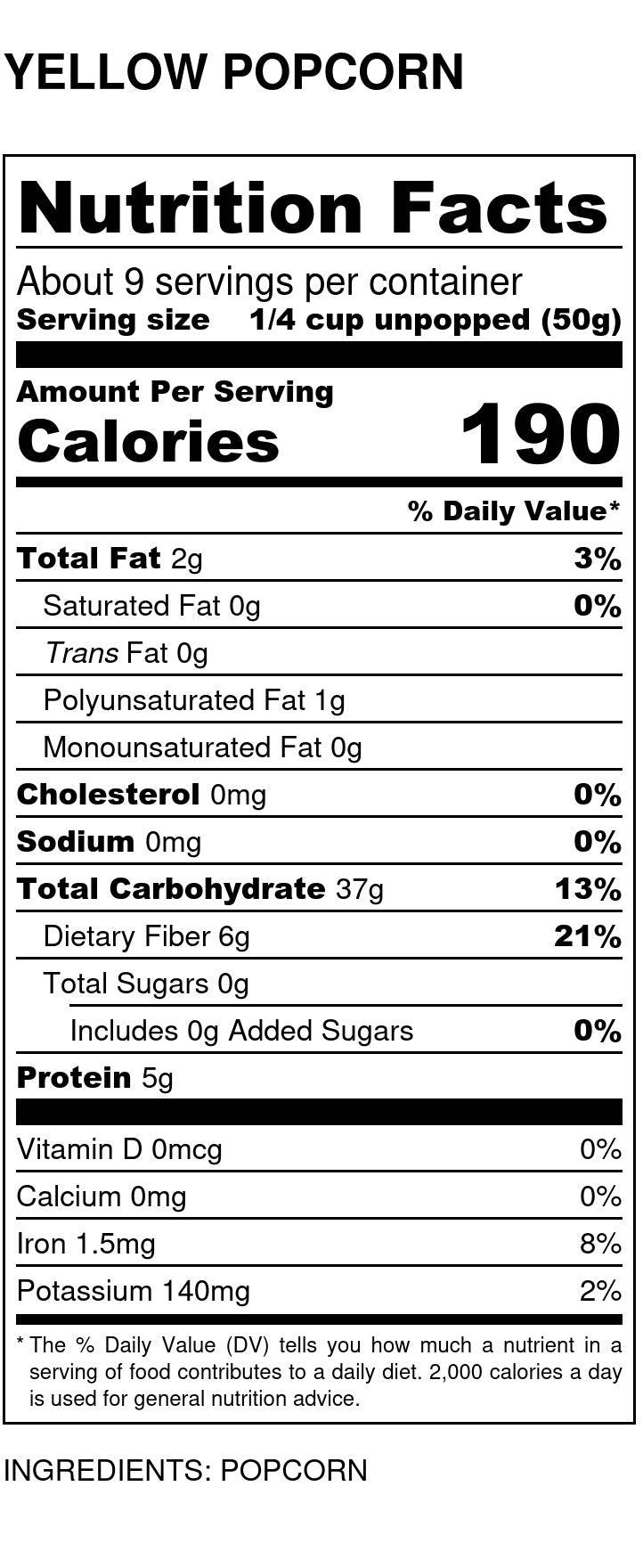 Popcorn, Yellow, Grains - Country Life Natural Foods